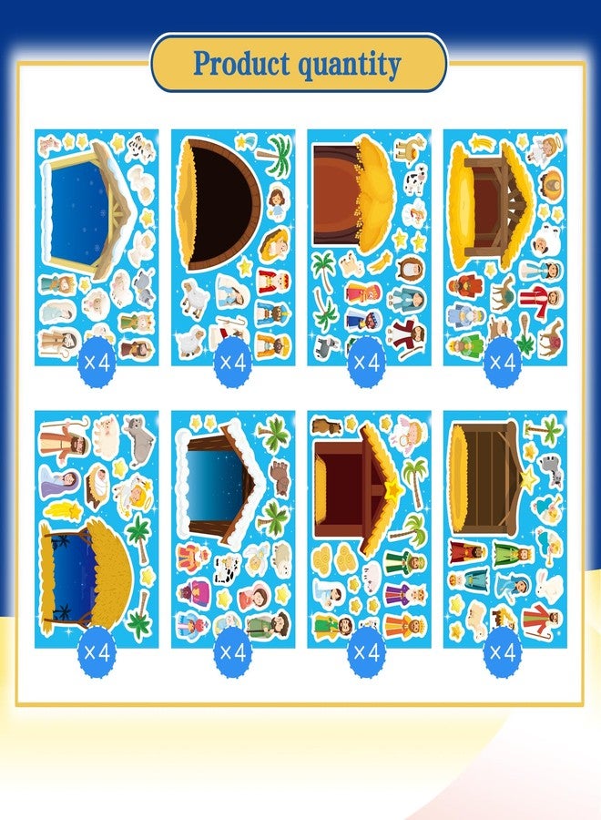 DUJAA Christmas Nativity Stickers for Kids, Make a Nativity Scene Kit, Jesus Birth Stickers, Christmas Crafts for Kids, Christian Religious Bible Scene Party Favor Home Classroom Activity - Image 2